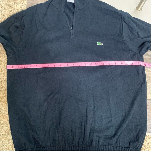 Mens Lacoste Black Quarter Zip Pullover Sweater - Picture 4 of 6
